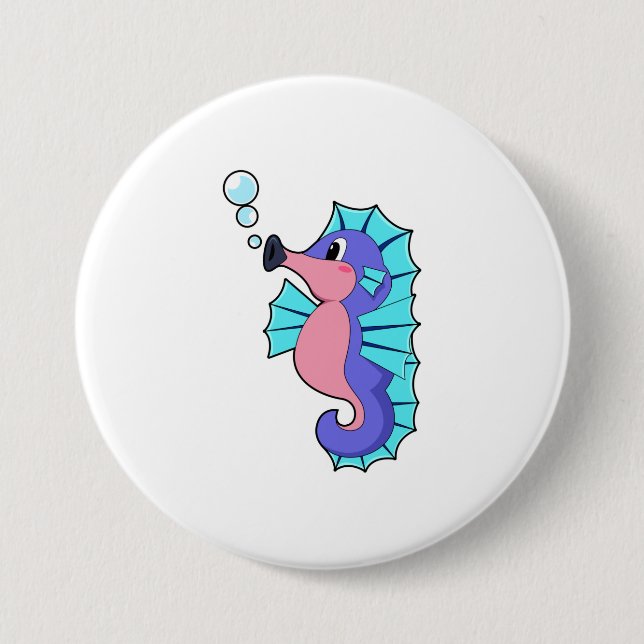 Seahorse 7.5 Cm Round Badge (Front)