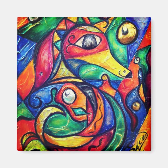 Seahorse Abstraction Magnet (Front)