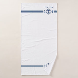 Seahorse Anchor Bath Towel Custom Name sh0c