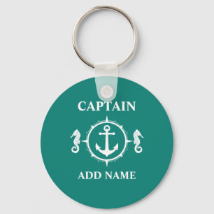 Seahorse Anchor Captain Add Name or Boat Name sh0a Key Ring