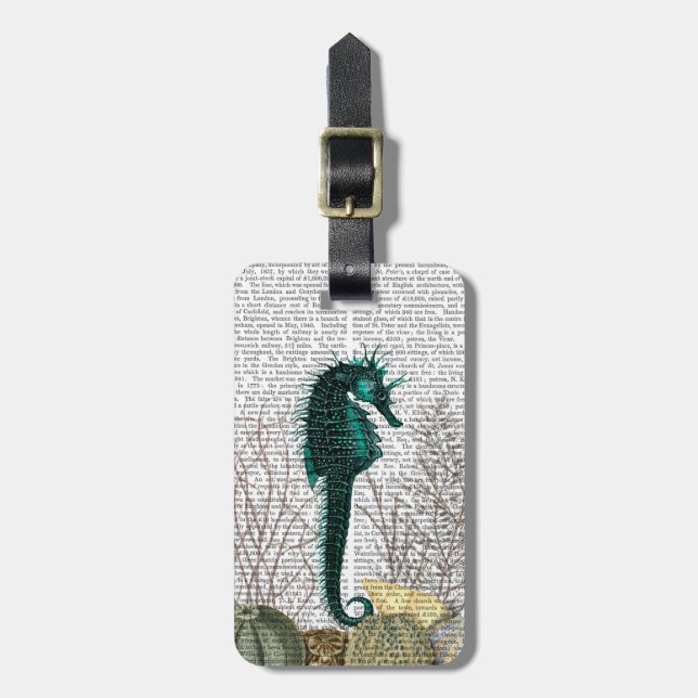 SeaHorse and Sea Urchins 2 Luggage Tag (Front Vertical)