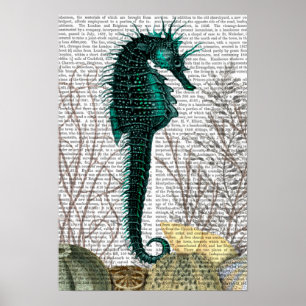 SeaHorse and Sea Urchins Poster