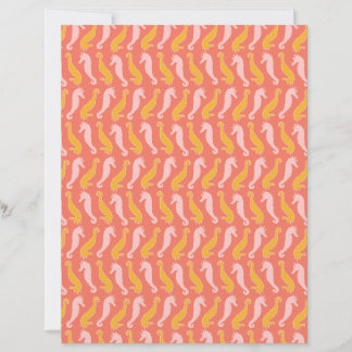 seahorse and shells paper pattern