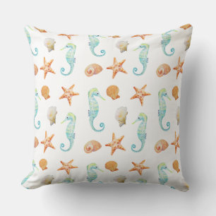 Seahorse and Starfish Cushion