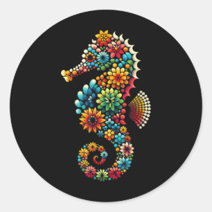 Seahorse Aquarium Fish Tank Fishkeeping Aquarist Classic Round Sticker