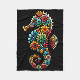 Seahorse Aquarium Fish Tank Fishkeeping Aquarist Fleece Blanket