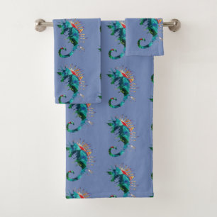 Seahorse Art Bathroom Towel Set