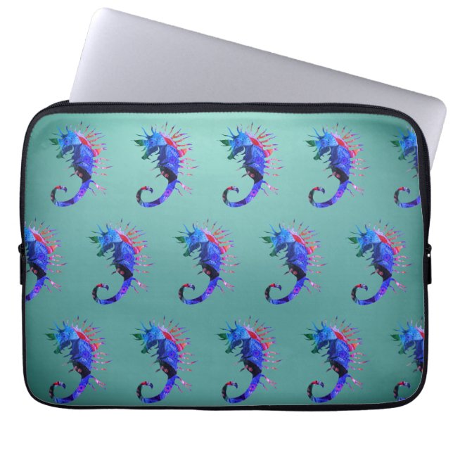 Seahorse Art Neoprene Laptop Sleeve 13" (Front)