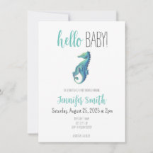 Seahorse Baby Shower Invitation