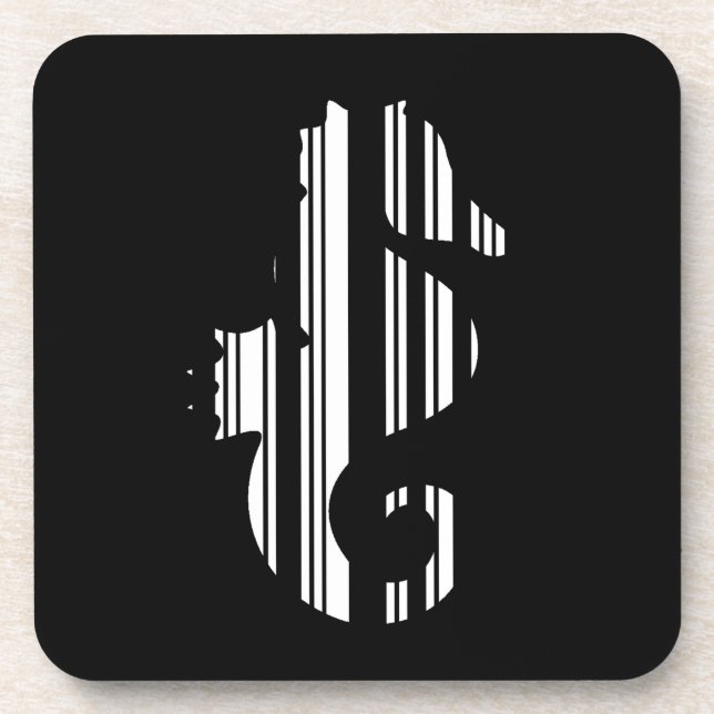 SEAHORSE BAR CODE Fish Barcode Pattern Design Coaster (Front)
