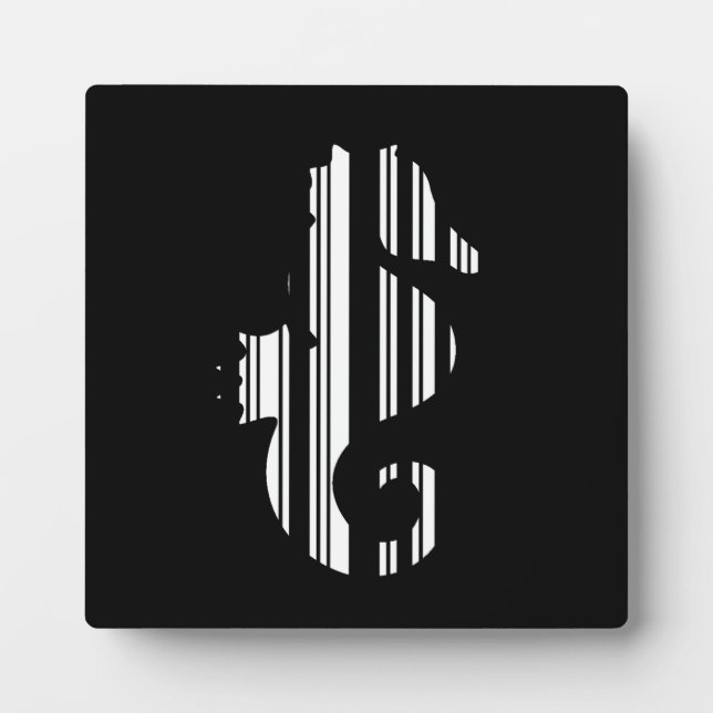 SEAHORSE BAR CODE Fish Barcode Pattern Design Plaque (Front)