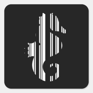 SEAHORSE BAR CODE Fish Barcode Pattern Design Square Sticker