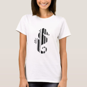 SEAHORSE BAR CODE Fish Barcode Pattern Design T-Shirt