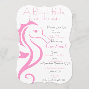 Seahorse Beach Baby Invite (girl)