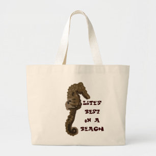 Seahorse Beach Large Tote Bag