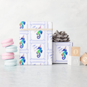 Seahorse Birthday Wrapping Paper