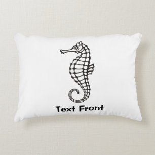 Seahorse Black Decorative Cushion