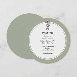 Seahorse Black Invitation