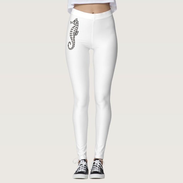 Seahorse Black Leggings (Front)