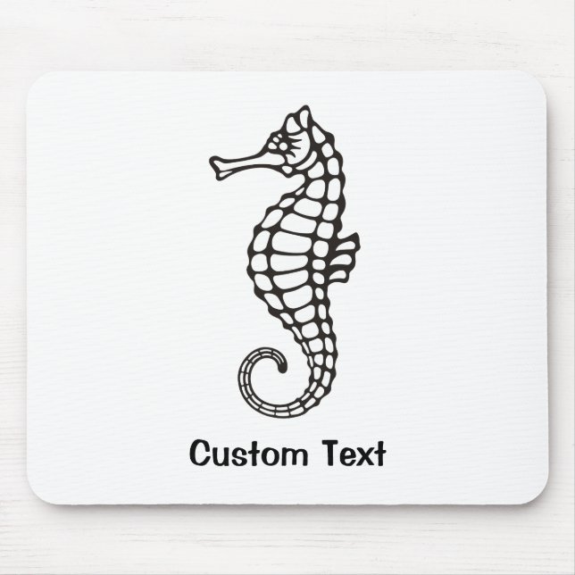 Seahorse Black Mouse Pad (Front)