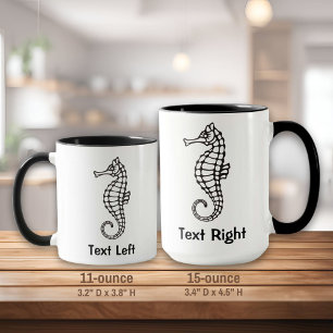 Seahorse Black Mug