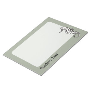Seahorse Black Notepad