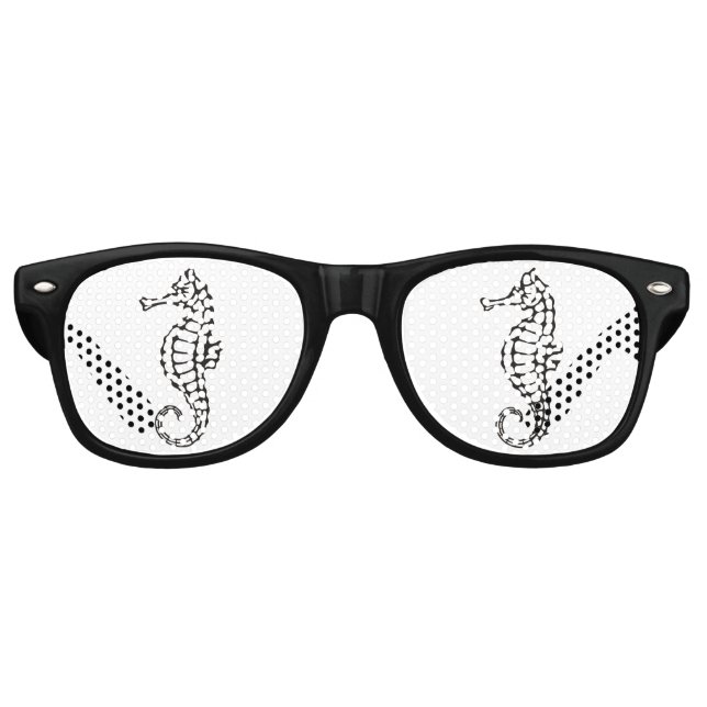 Seahorse Black Retro Sunglasses (Front)
