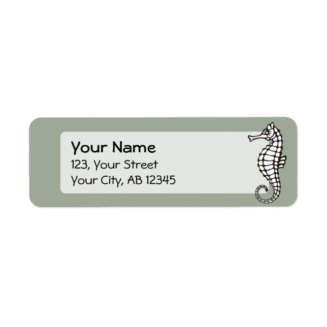 Seahorse Black Return Address Label (Front)