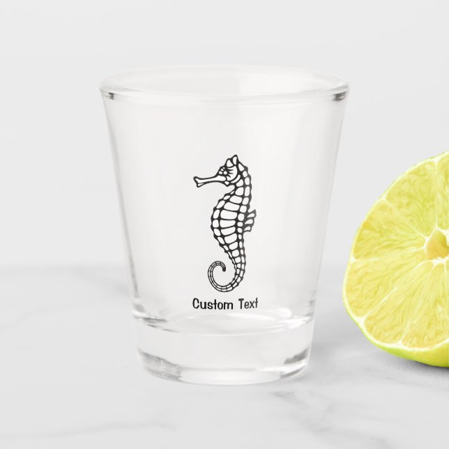 Seahorse Black Shot Glass (Front)