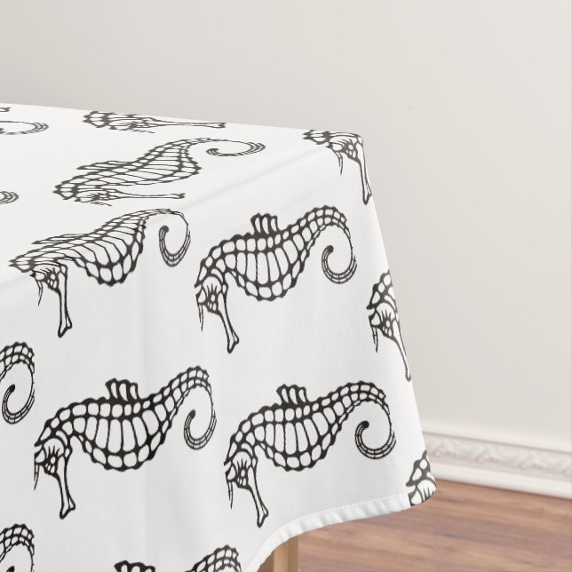Seahorse Black Tablecloth (In Situ)