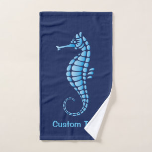 Seahorse Blue Bath Towel Set
