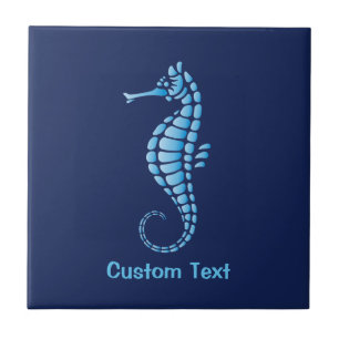 Seahorse Blue Ceramic Tile