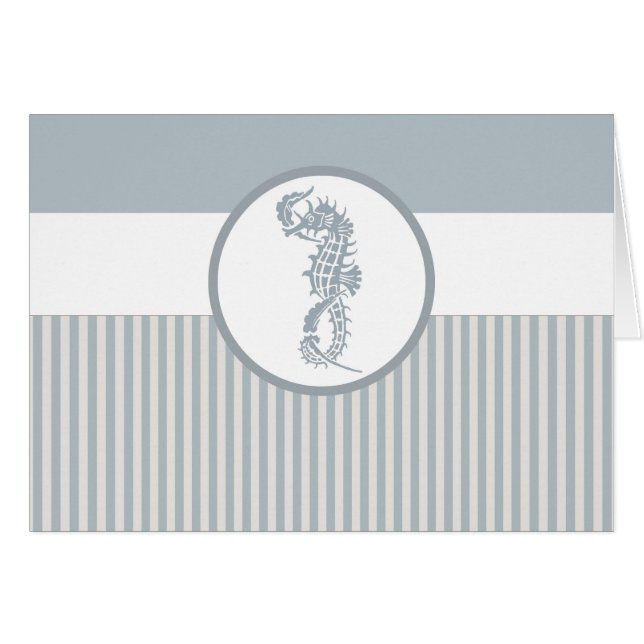 Seahorse Blue Classic Nautical Elegant (Front Horizontal)