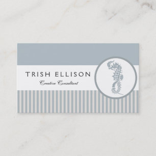 Seahorse Blue Classic Nautical Elegant Business Card