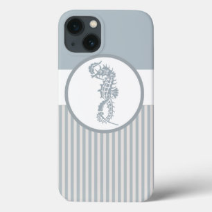 Seahorse Blue Classic Nautical Elegant iPhone 13 Case