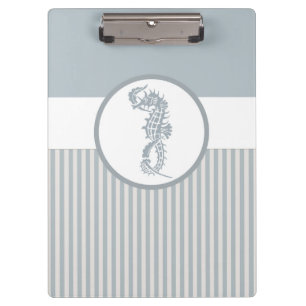 Seahorse Blue Classic Nautical Elegant Clipboard