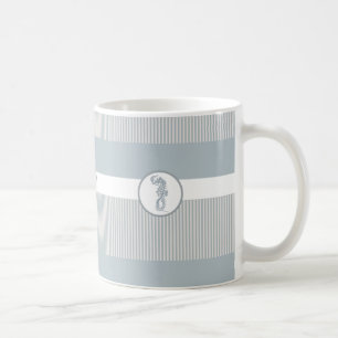 Seahorse Blue Classic Nautical Elegant Coffee Mug