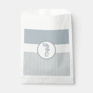 Seahorse Blue Classic Nautical Elegant Favour Bag