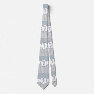 Seahorse Blue Classic Nautical Elegant Tie