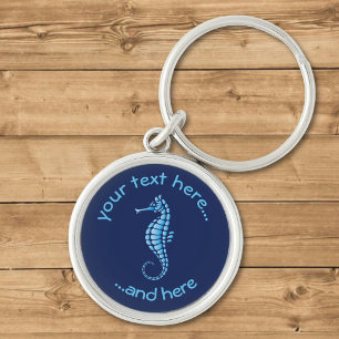 Seahorse Blue Key Ring