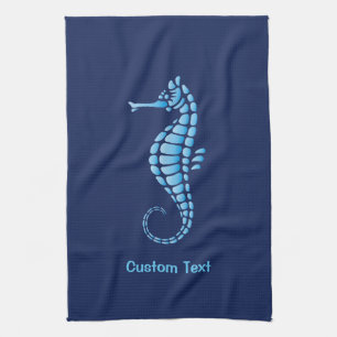 Seahorse Blue Tea Towel