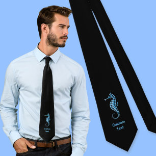 Seahorse Blue Tie