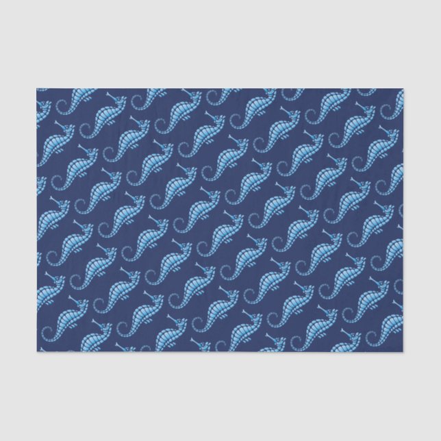 Seahorse Blue Tissue Paper (Front)