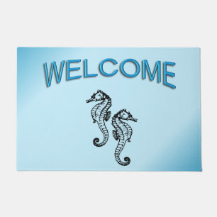 Seahorse Blue Welcome Doormat