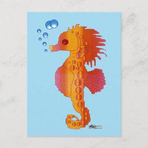 Seahorse Bubble Baby Postcard