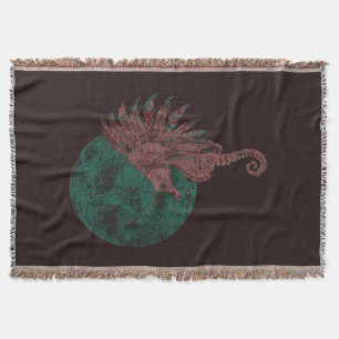 seahorse by the moon throw blanket