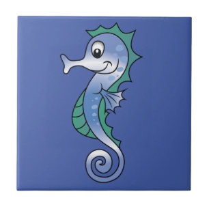 Seahorse ceramic tile