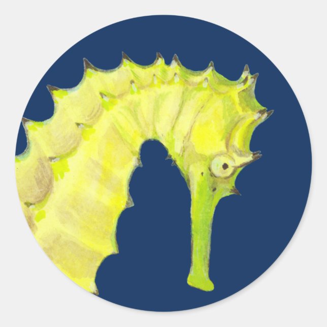 Seahorse Classic Round Sticker (Front)
