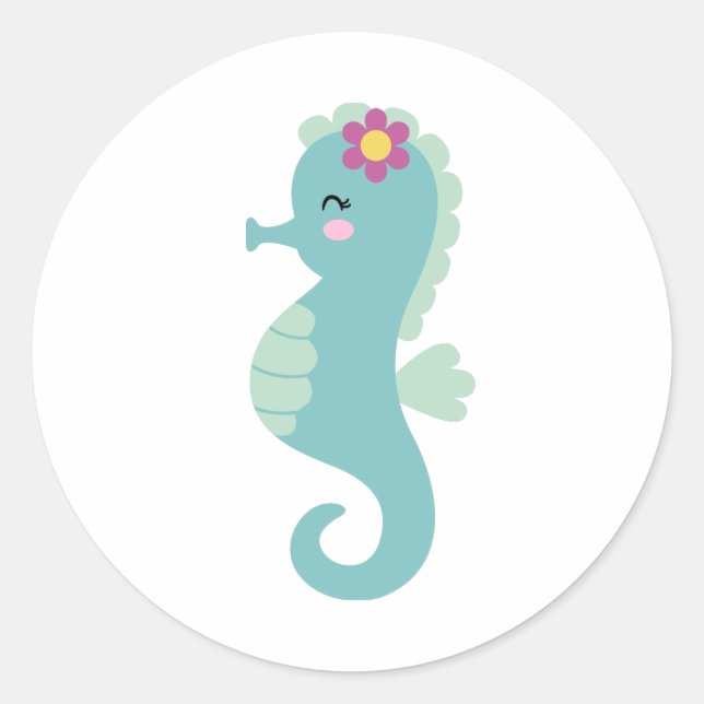 Seahorse Classic Round Sticker (Front)