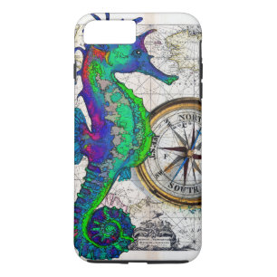 Seahorse Compass Collage iPhone 8 Plus/7 Plus Case
